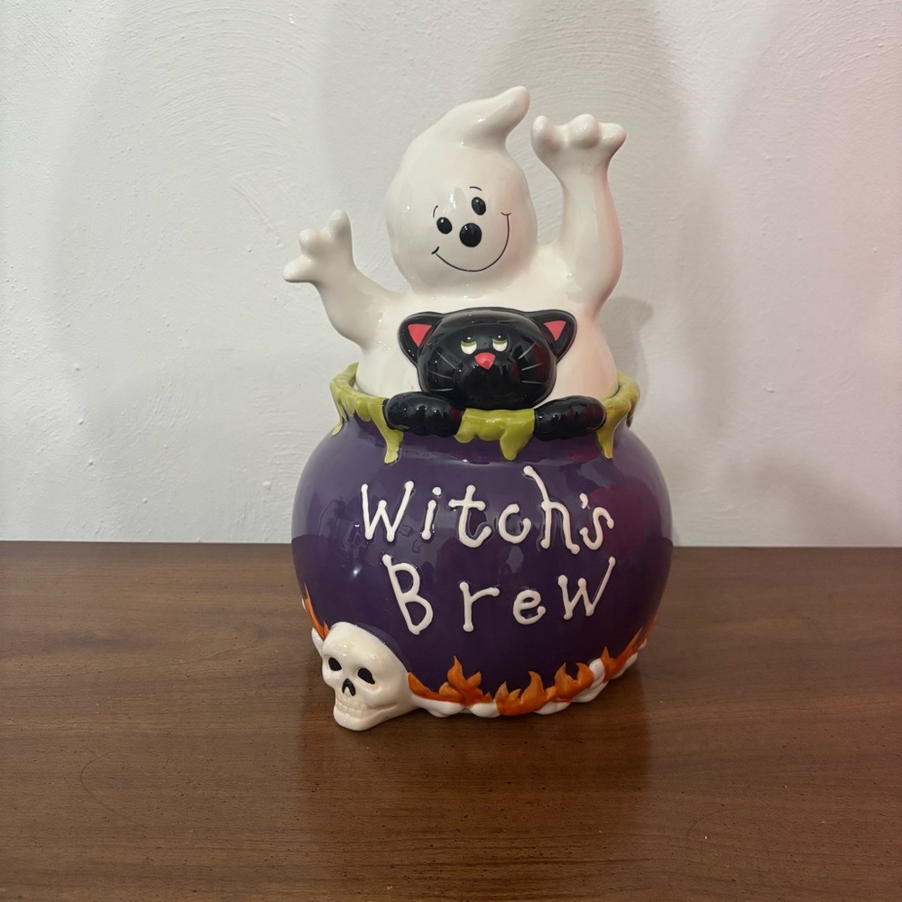 David's‎ Cookie Jar Witch's Brew Ghost Large Halloween Seasonal Figure Storage